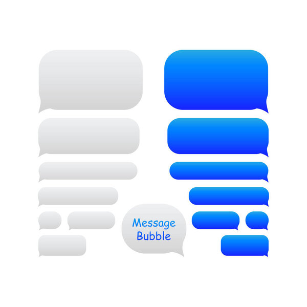 Blue Message bubbles icons for chat. Vector message bubbles design template