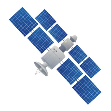 Uzay uydusu güneş panellerini kullanarak sistemlerine güç veriyor. İletişim ve gözlem amacıyla Dünya 'nın yörüngesinde dönüyor.