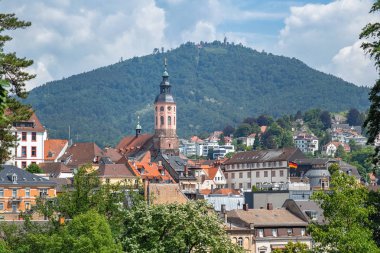 Panoramik collegiate Kilisesi Baden-Baden Almanya, Avrupa'da yaz