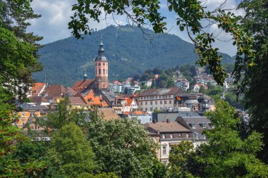 Panoramik collegiate Kilisesi Baden-Baden Almanya, Avrupa'da yaz