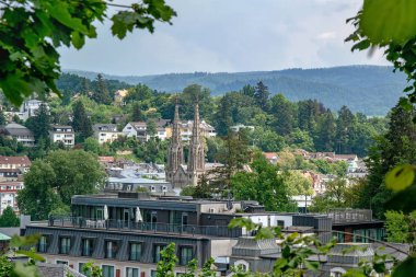 Baden Baden panoramik görünümü, Almanya yaz aylarında