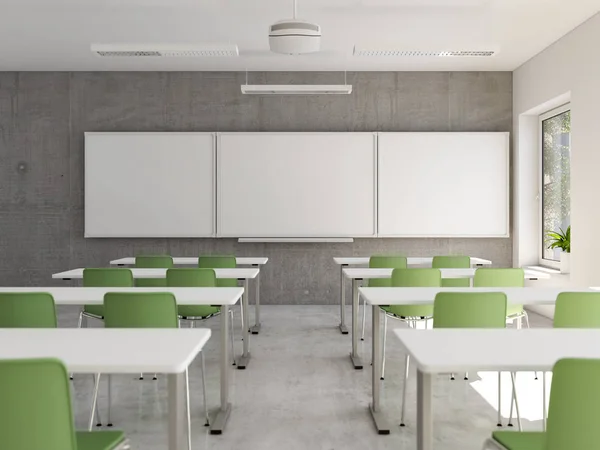 Empty school classroom. 3d rendering — Stock Photo, Image