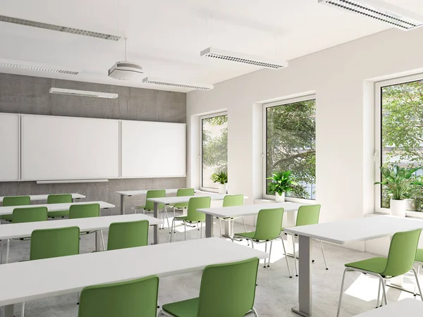 Empty school classroom. 3d rendering — Stock Photo, Image