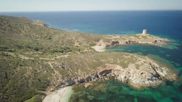 Drony Pohled Zátoku Sardinii Letní Dovolená — Stock video