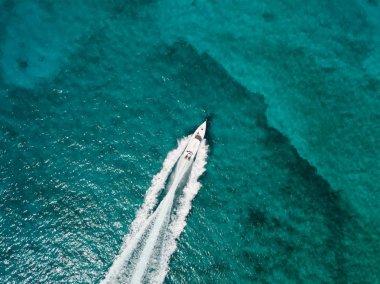 Bahamalar 'da Exuma drone kuş görünümü. Yaz vaction