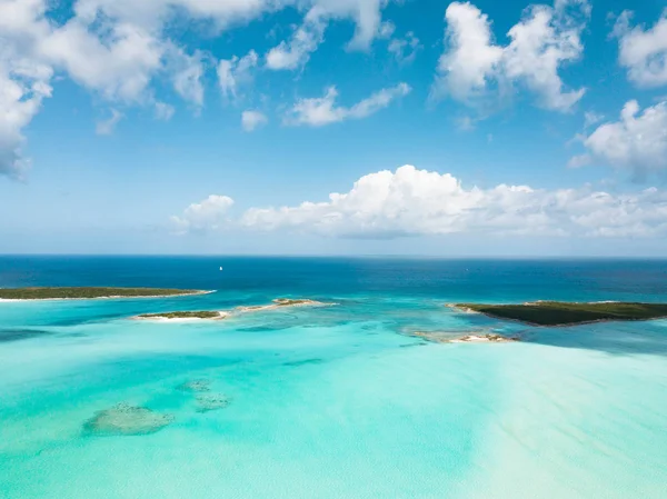 Aerial view of Exuma at the Bahamas. summer vacation — Stock Photo, Image