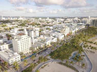 Ocean Drive üstten görünüm. South Beach Miami