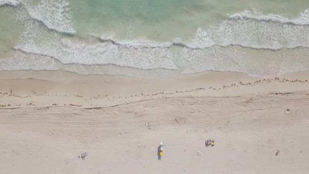 Vista aérea de la playa de arena. playa de miami — Vídeo de stock