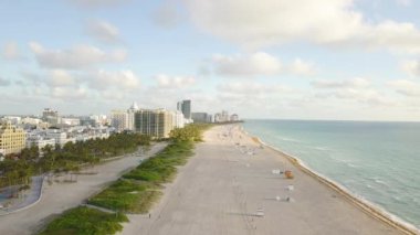 South Beach Miami'nin en iyi manzarası. drone görünümü