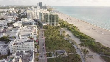 Ocean Drive üstten görünüm. South Beach Miami