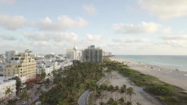 Ocean Drive üstten görünüm. South Beach Miami