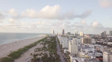 Ocean Drive üstten görünüm. South Beach Miami