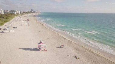 South Beach Miami'nin en iyi manzarası. drone görünümü