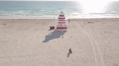 South Beach Miami'nin en iyi manzarası. drone görünümü