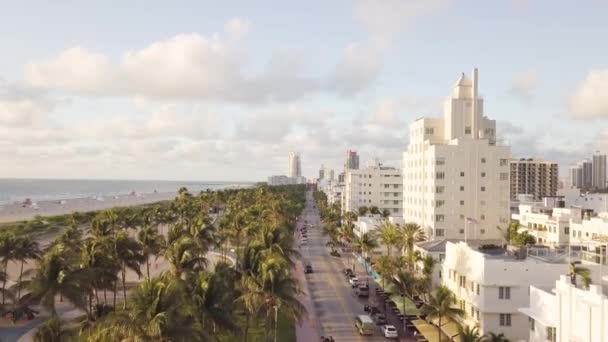 Vue de dessus d'Ocean Drive. South Beach Miami — Video