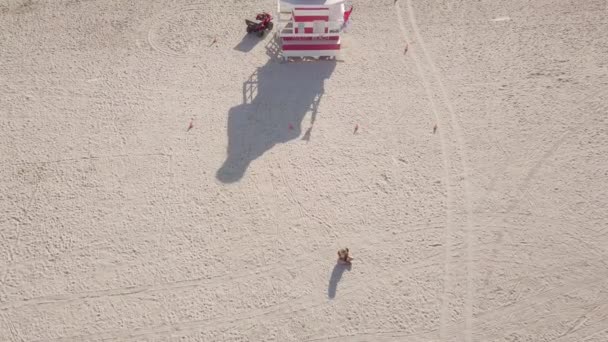 South Beach Miami'nin en iyi manzarası. drone görünümü — Stok video