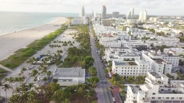 Vista superior de Ocean Drive. South Beach Miami — Vídeos de Stock