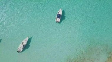 Bahamalar 'da Exuma drone kuş görünümü. Yaz vaction