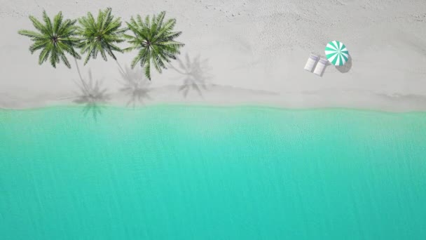 Vista aérea da praia de areia. exuma bahamas — Vídeo de Stock