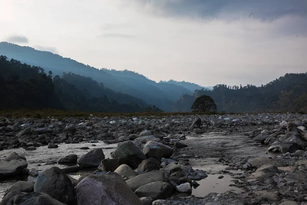 Almora, Uttarakhand / Hindistan 'daki tepelerin sabah manzarası - 04 Aralık 2019