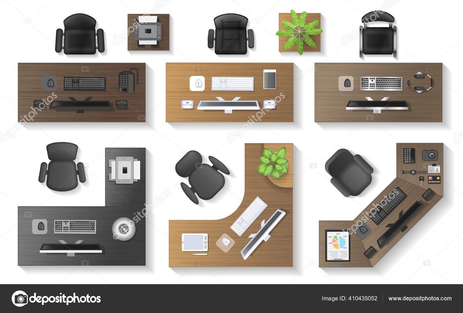 Office Desk Top View