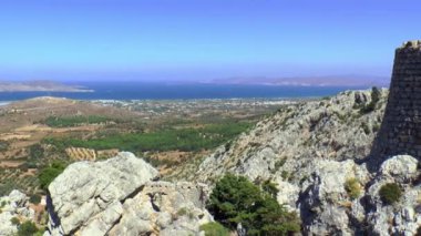Yunanistan 'ın Kos adasında tarihi bir yer olan Paleo Pili şatosundan manzara.
