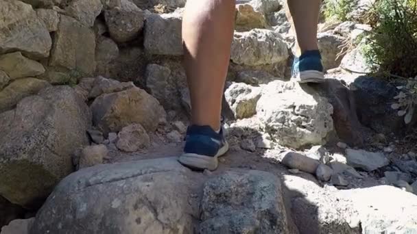 希腊科斯岛上的一个历史名胜古迹 皮里古堡的楼梯 — 图库视频影像