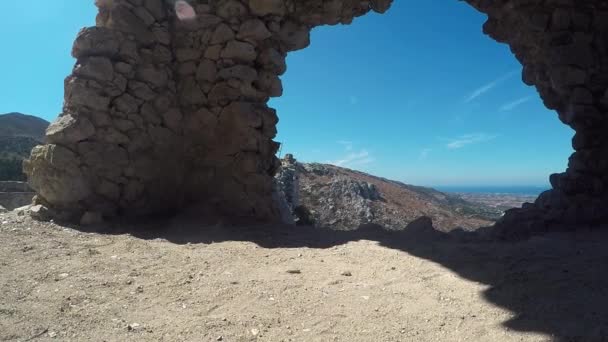 古皮里城堡的废墟是希腊科斯岛上的一个历史遗迹 — 图库视频影像