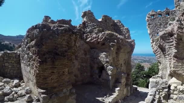 皮里古堡入口希腊科斯岛上的一个历史遗迹 — 图库视频影像