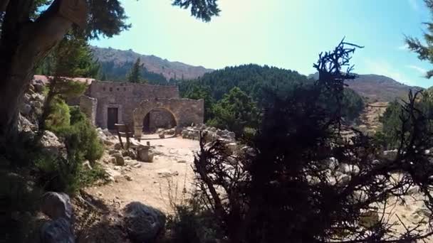 皮里古城的一座旧教堂 是希腊科斯岛上的一个历史遗迹 — 图库视频影像