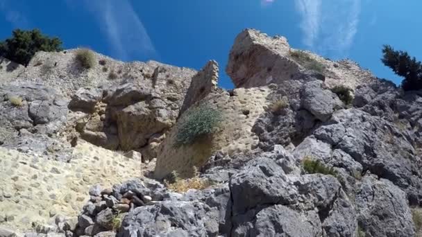 Ruínas Fortaleza Paleo Pili Local Histórico Ilha Kos Grécia — Vídeo de Stock