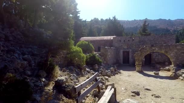 希腊科斯岛上古皮里岛的一座古老教堂的遗迹 — 图库视频影像