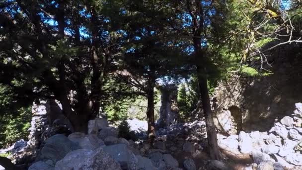 希腊科斯岛上的一个历史遗迹 皮里古城被遗弃的房屋 — 图库视频影像