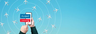 Avrupa 'da salgın covid 19 salgını ile mobil uygulamalı uçuş iptal edildi. Sağlık politikanızı koruyun. Hükümet politikası çözümü.