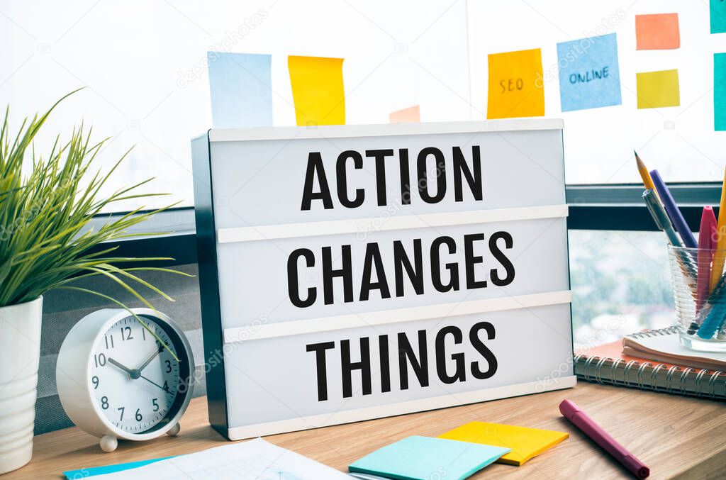Action change things concepts.inspiration for work.business success.big changing