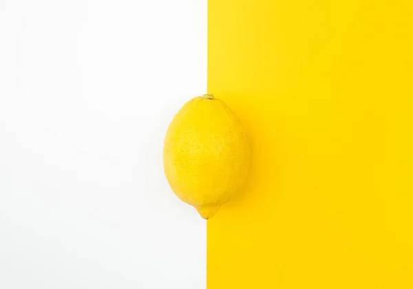 Visão Superior Limão Fundo Cor Concepções Ideias Frutas Vegetable Healthy — Fotografia de Stock