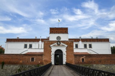 Entrance gate of of the historical castle of princess Ostrozhsky in the ancient fortress of Dubno, Rivne region, Ukraine. clipart