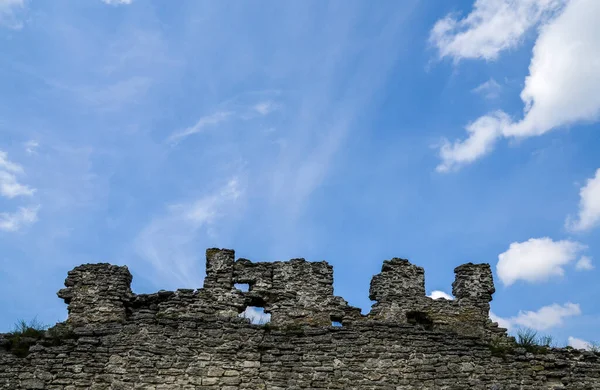 Ruínas Antiga Muralha Castelo Kremenets Localizada Castle Hill Kremenets Cidade — Fotografia de Stock