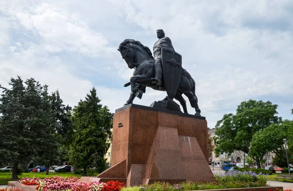 Estatua Ecuestre Del Rey Daniel Galicia Entrada Ternopil Oeste Ucrania —  Fotos de Stock