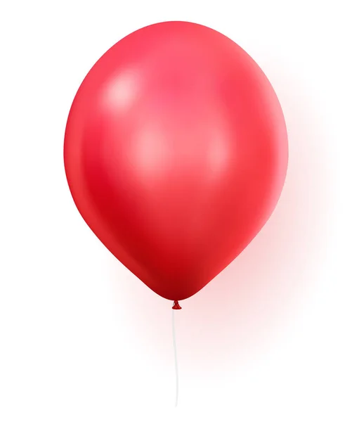 Roter Ballon Auf Weißem Hintergrund — Stockvektor