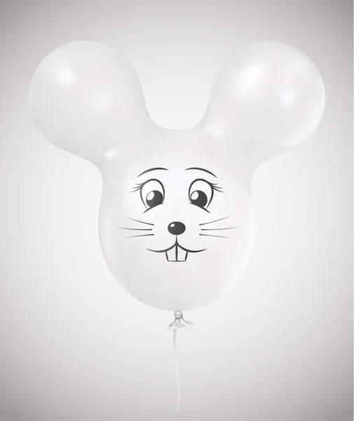 Sevimli beyaz fare şişme balon