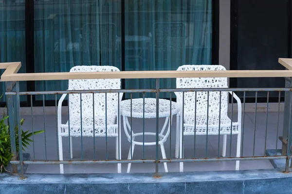 Table Chair Balcony Thailand — Stock Photo, Image