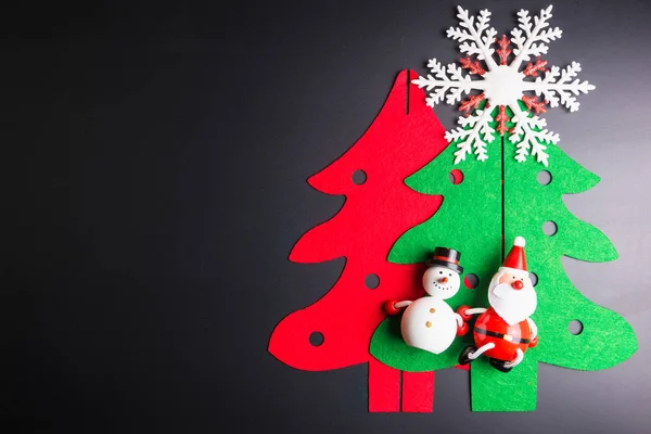 Decorações Natal Fundo Preto Com Cópia Espaço Conceito Dia Natal — Fotografia de Stock