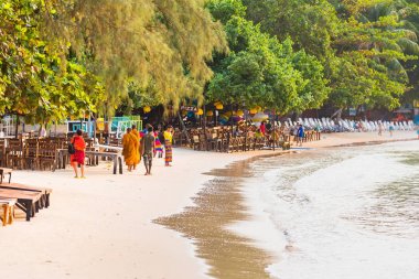 Rayong, Tayland - 12 Mayıs 2019 : Vongdeuan beach morni manzarası