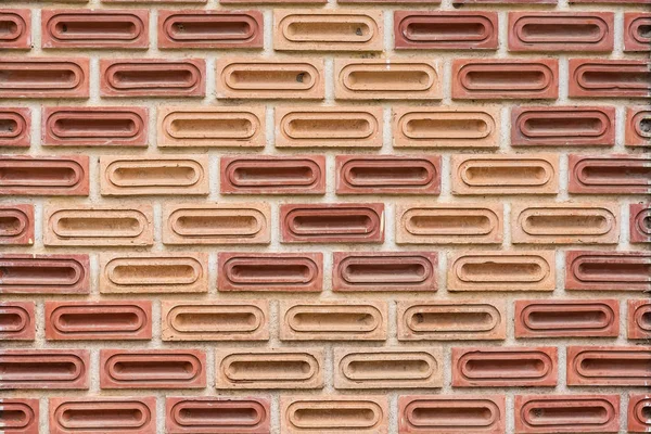 La posición en zigzag con patrón ovalado de textura de muro de ladrillo . —  Fotos de Stock