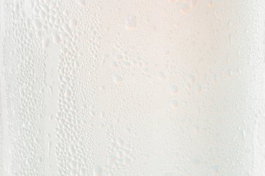 Su damlacıklarının makro görünümü yoğuşma. Su damla doku bac