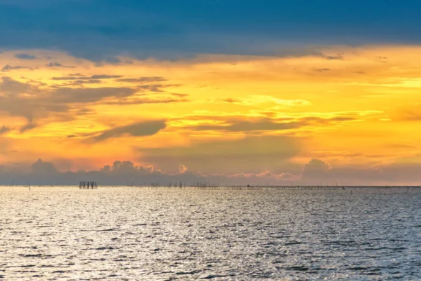 Όμορφο Τοπίο Της Θάλασσας Μετά Ηλιοβασιλέμα Ταϊλάνδη — Φωτογραφία Αρχείου