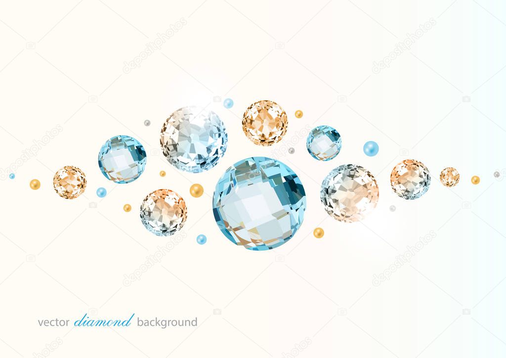 Abstract background with diamonds and pearls