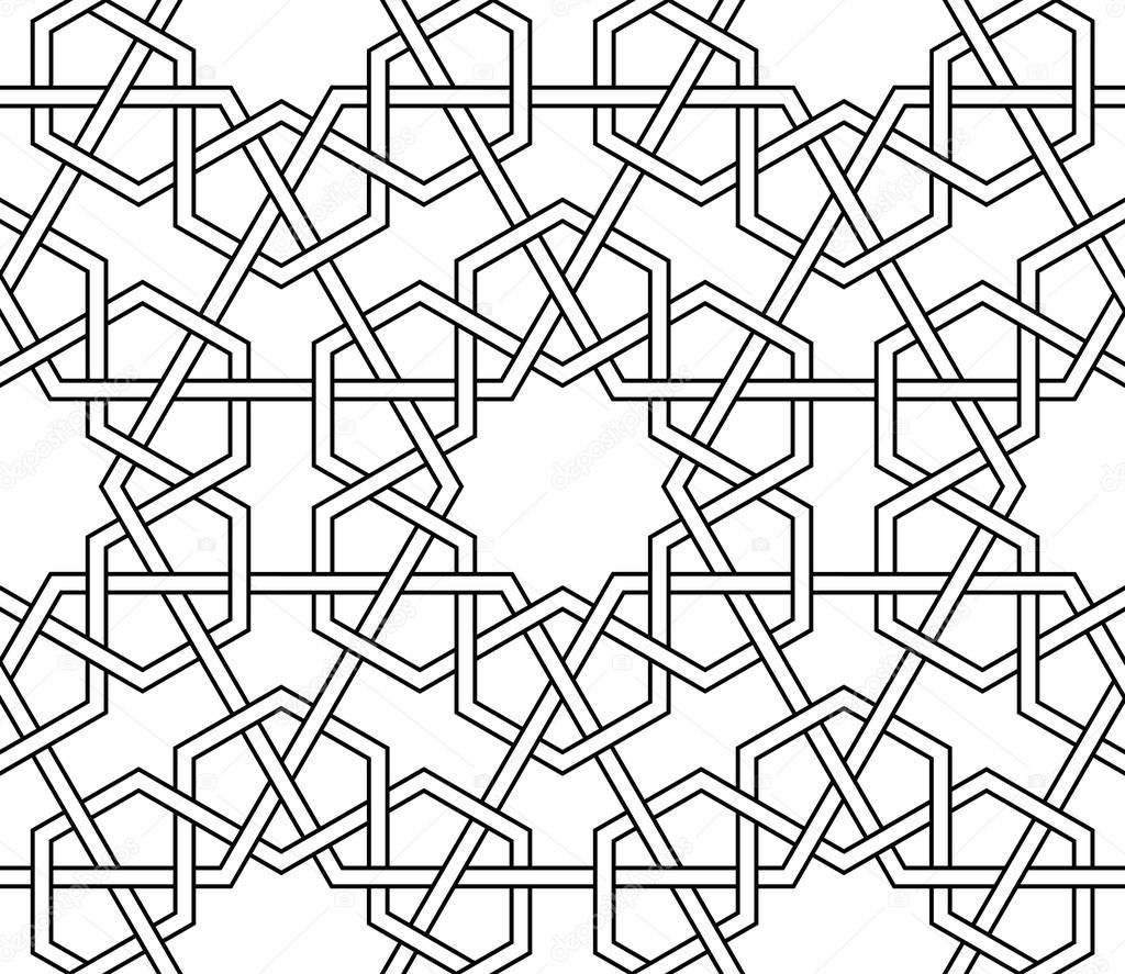 Background with seamless pattern in arabic style