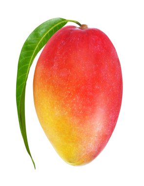 Beyaz arka plan üzerinde izole kırmızı mango. Kırpma yolu